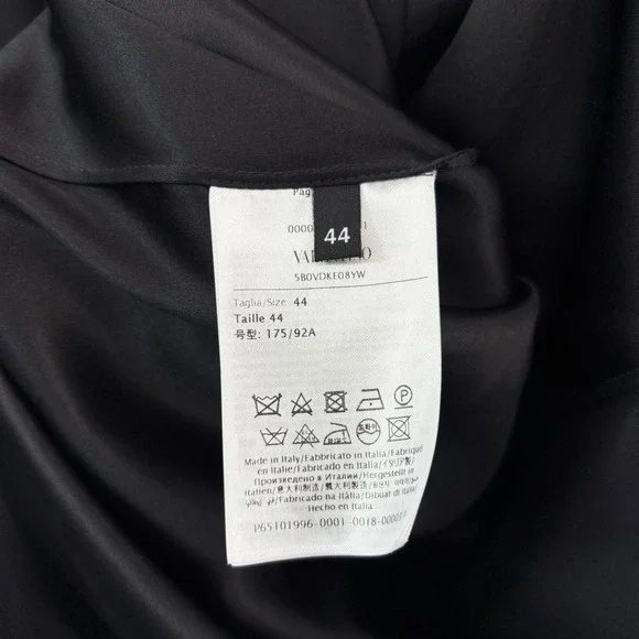 NWT Valentino Garavani Black Silk Satin Gown Le Noir Fall 24 $11,500 - Size US 8 - Picture 13 of 16